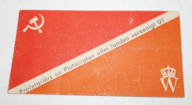 dutch nsb leaflets proletariërs en plutocraten aller landen  verenigt u!
