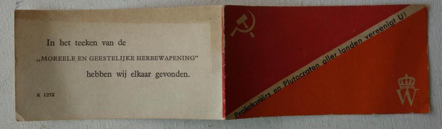 dutch nsb leaflets proletariërs en plutocraten aller landen  verenigt u