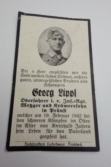 Wehrmacht Soldier Death Notice
