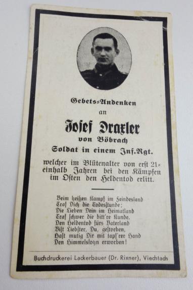 Wehrmacht Soldier Death Notice