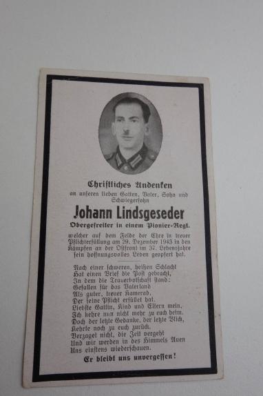Wehrmacht Soldier Death Notice
