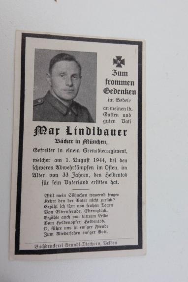 Wehrmacht Soldier Death Notice