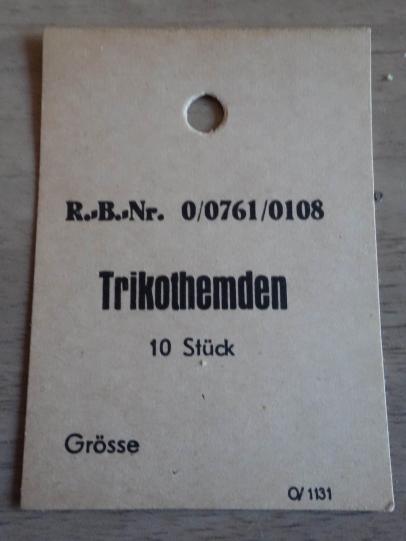 Original WWII German Trikot hemden label
