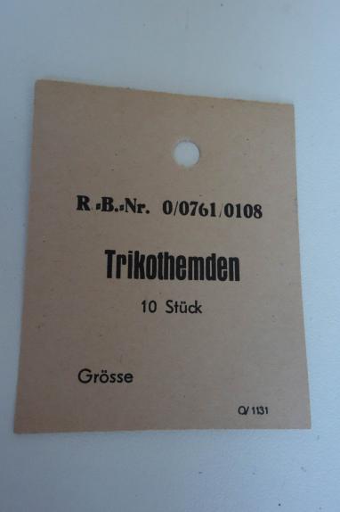 Original WWII German Trikot hemden label