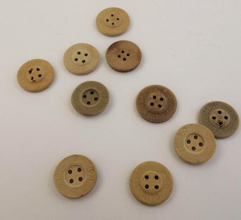 10 german buttons made from pressed paper