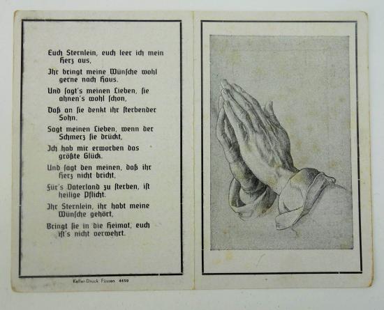 Wehrmacht Soldier Death Notice