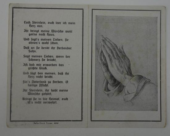 Wehrmacht Soldier Death Notice