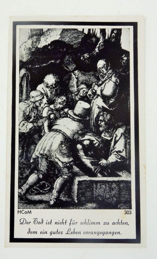 Wehrmacht Soldier Death Notice of