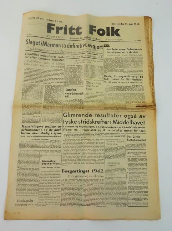 Norwegian ww2 newspaper