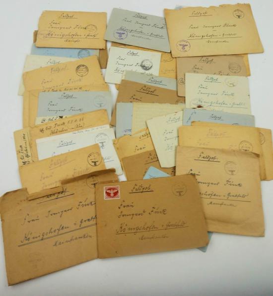 a set off 62 field mail letters in envelopes for 1 person