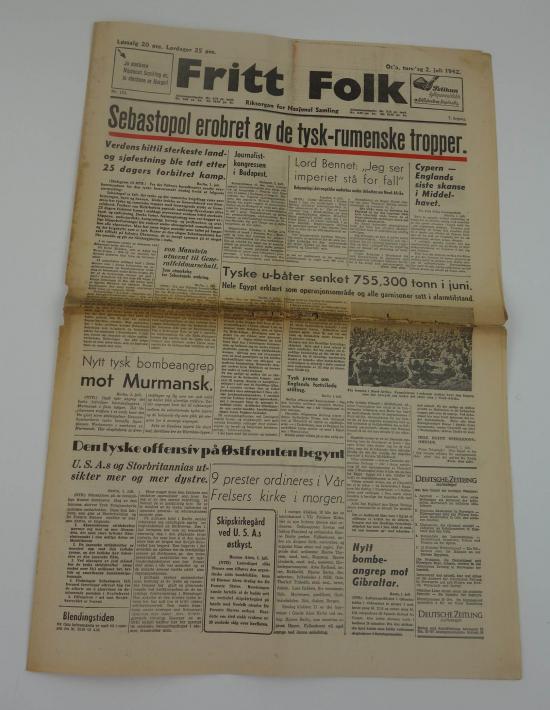 Norwegian ww2 newspaper
