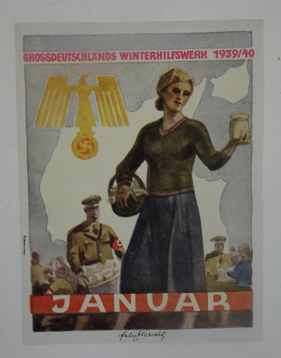 german ww2 'Winterhilfswerke' Paper Door Plaque