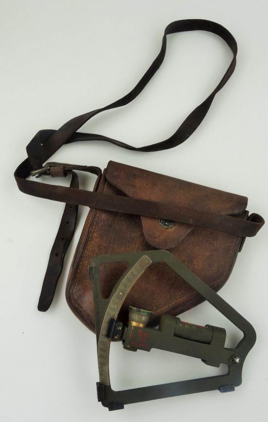 us ww2 artillery clinometer in leather pouch