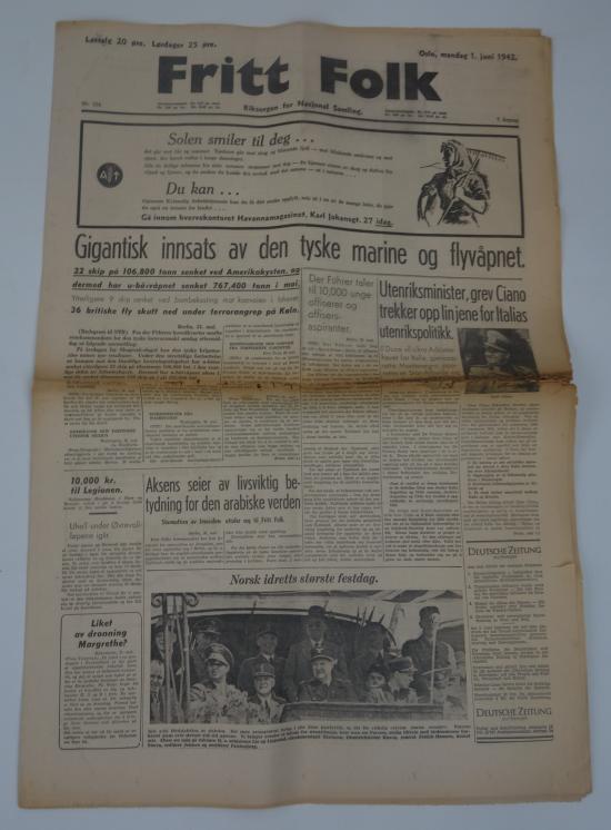 Norwegian ww2 newspaper 