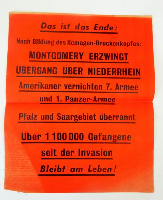 american ww2 propaganda drop flyer in german language