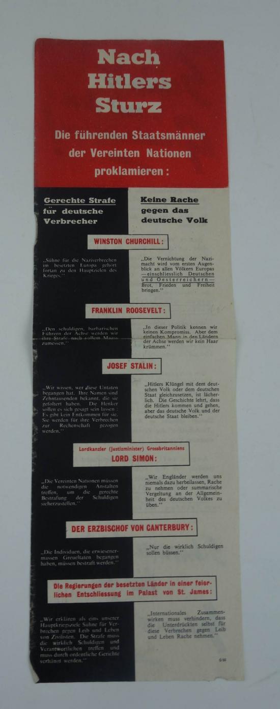 american ww2 propaganda drop flyer in german language