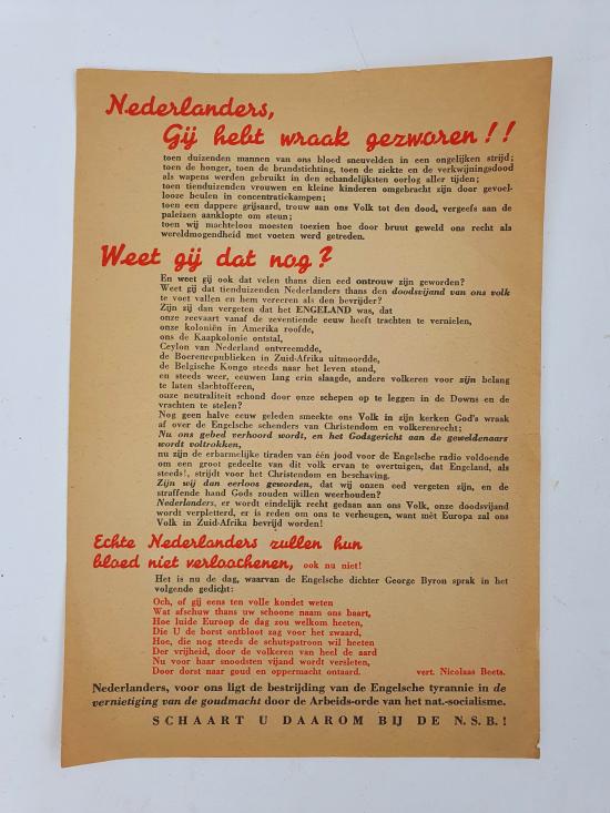 a dutch ww2 nsb flyer in beautiful condition
