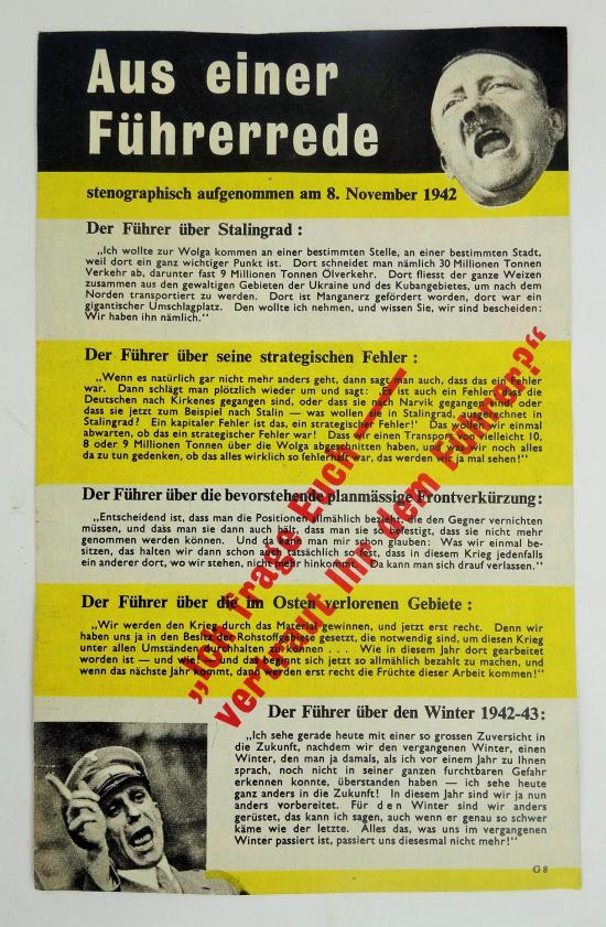 american ww2 propaganda drop flyer in german language