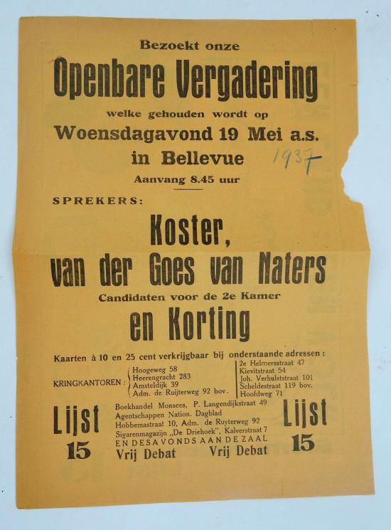 a dutch ww2 nsb flyer in used condition