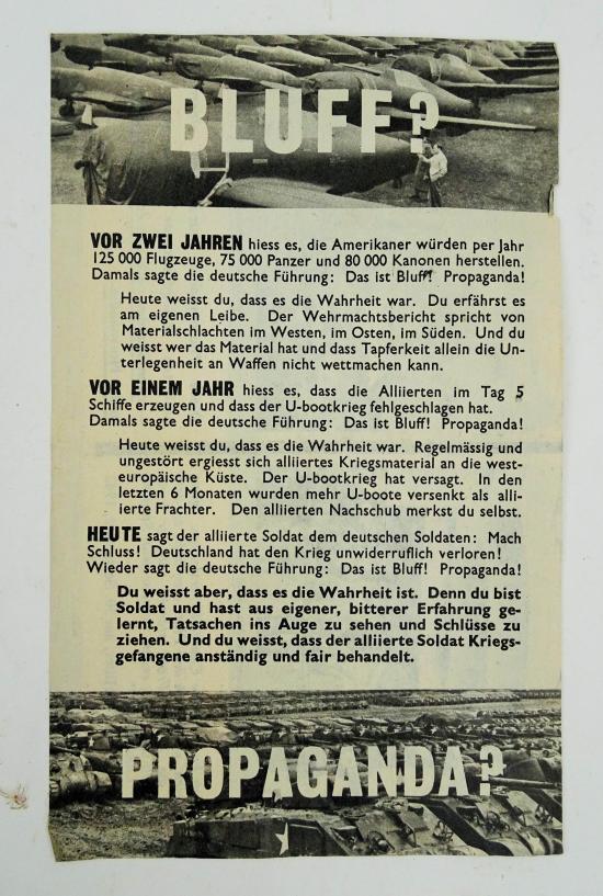 american ww2 propaganda drop flyer in german language