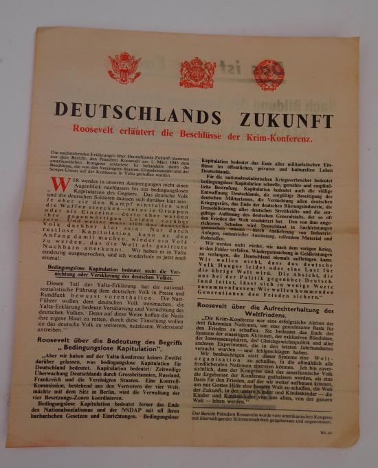 american ww2 propaganda drop flyer in german language