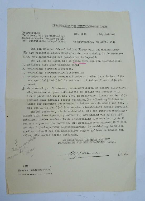 a dutch ww2 air defense document
