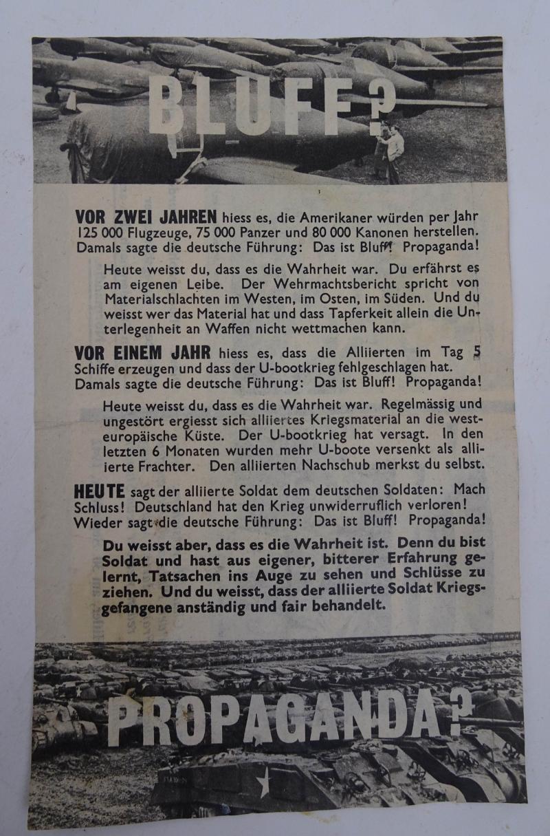 a american ww2 propaganda drop flyer