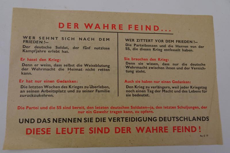 a american ww2 propaganda drop flyer