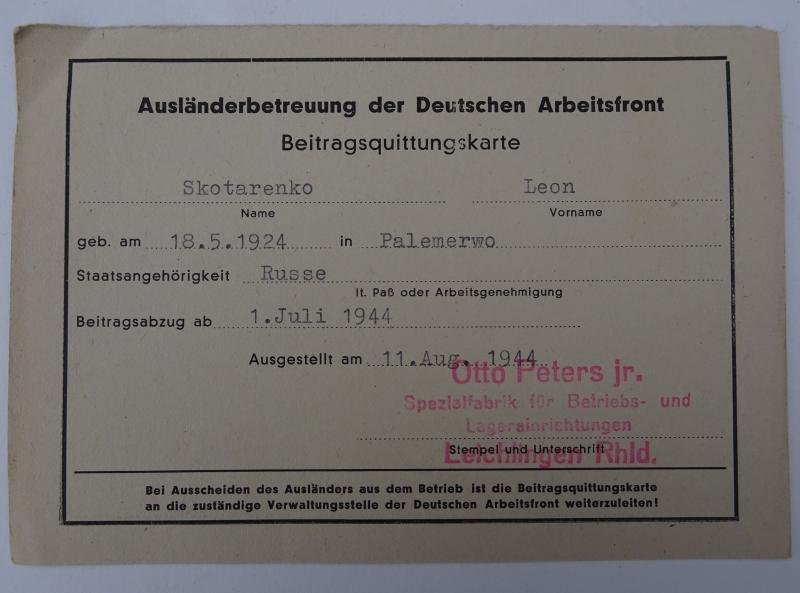 a foreign deutse arbeitsfront 