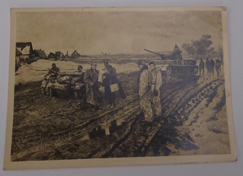 a german ww2 pre-war drawn post card
