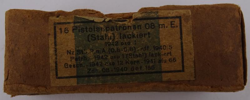 A LUGER PISTOL 9MM AMMUNITION BOX
