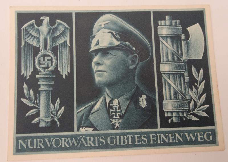 a very rare postcard with a portrait of Erwin Rommel