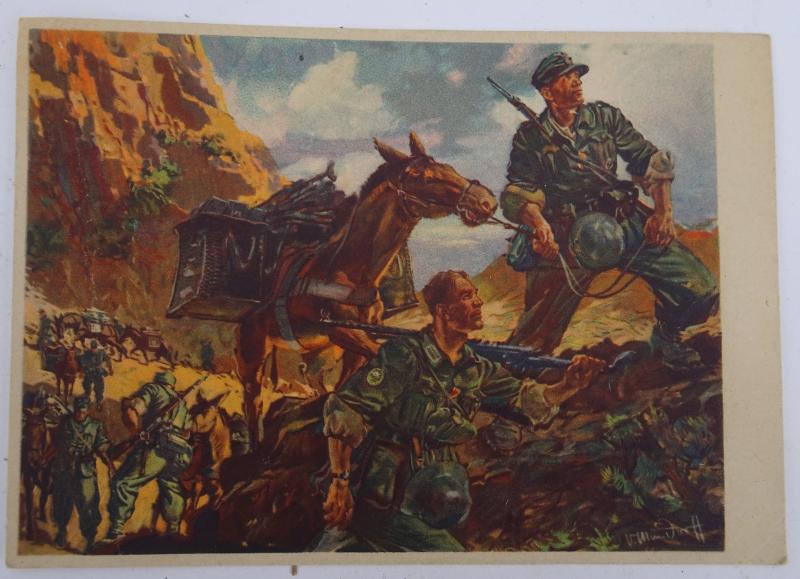 a german ww2 pre-war drawn post card