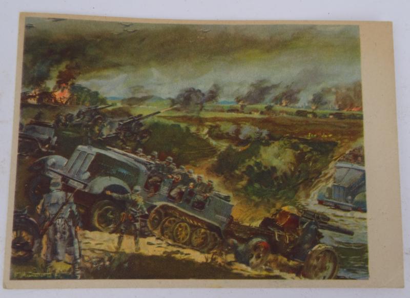 a german ww2 pre-war drawn post card