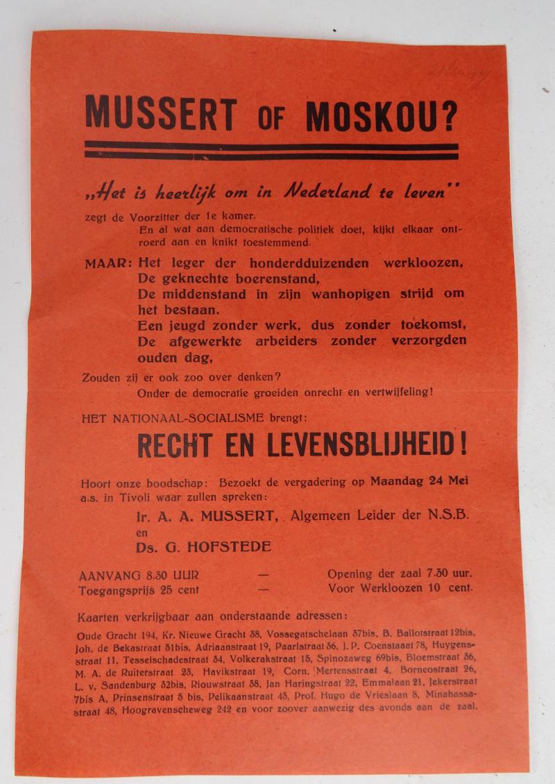 a dutch ww2 nsb flyer in beautiful condition
