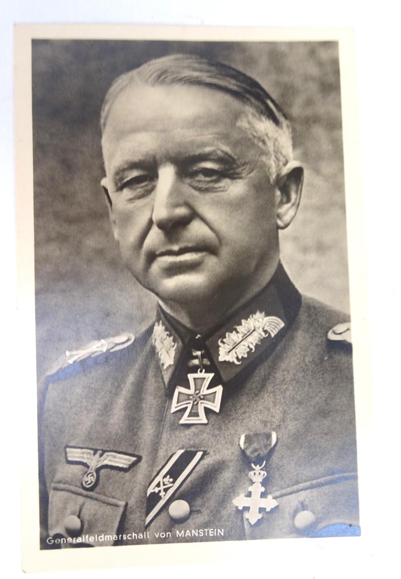 a very rare german ww2 postcard from general fm von manstein
