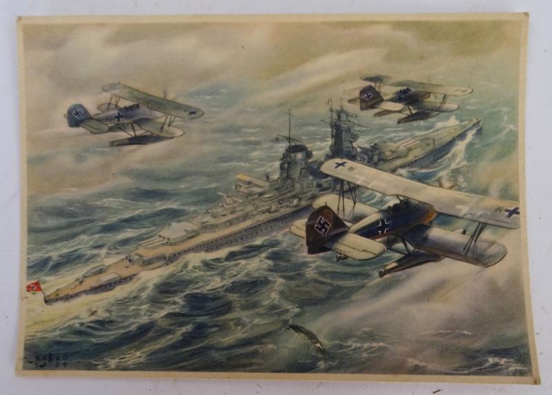 a german ww2 pre-war drawn post card