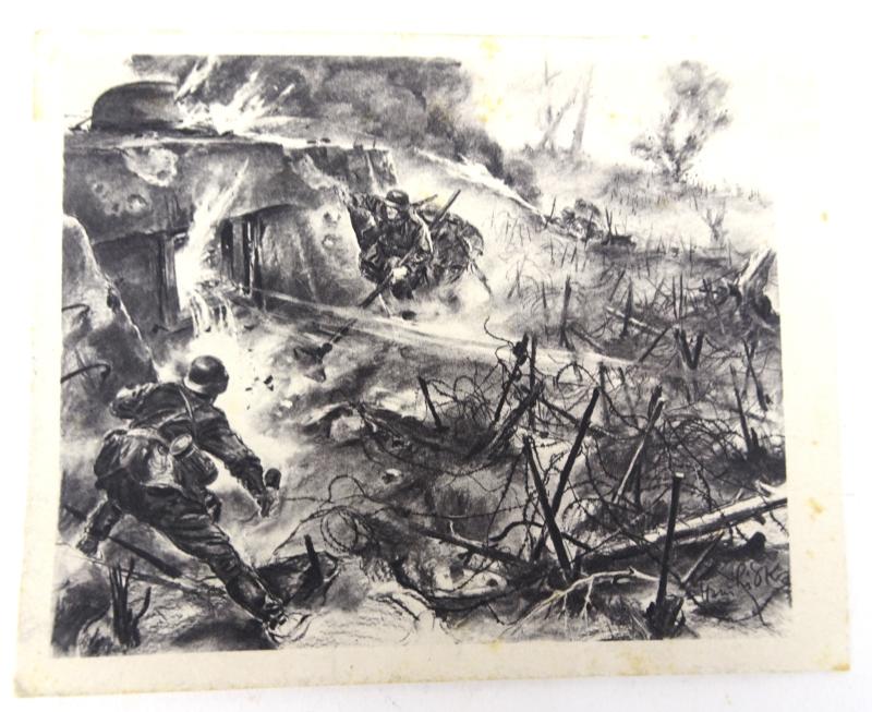 a german ww2 pre-war drawn post card