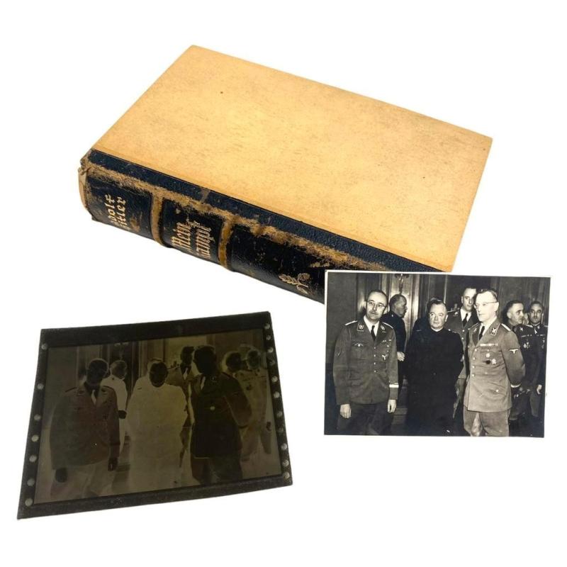 german ww2 wedding mein kampf with an original picture and negative