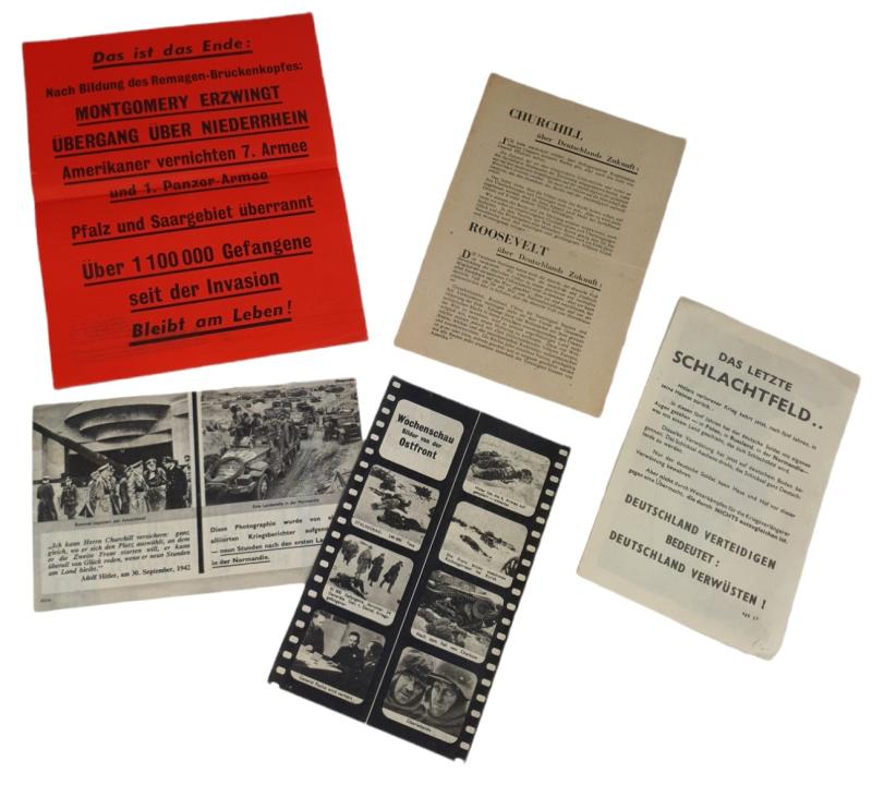 a set off 5 american ww2 propaganda drop flyer