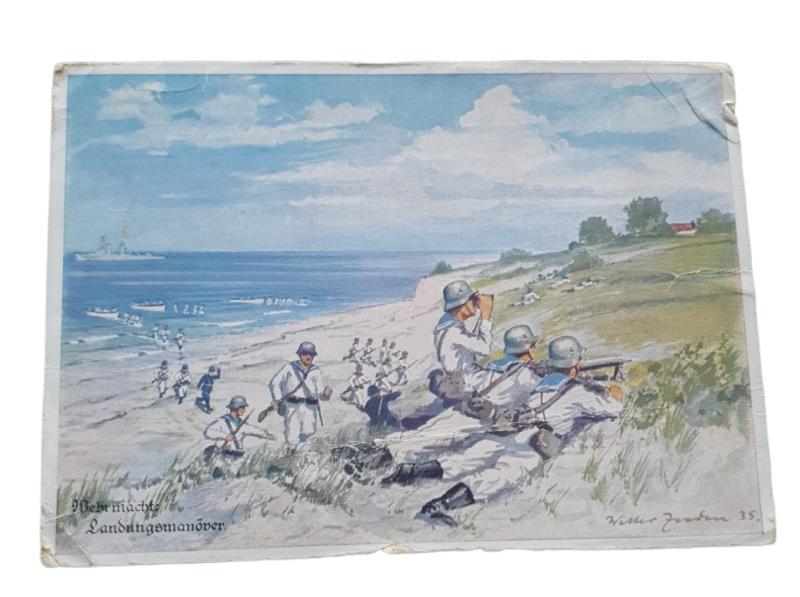 a german ww2 pre-war drawn post card