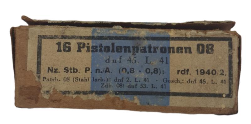 a LUGER PISTOL 9MM AMMUNITION BOX