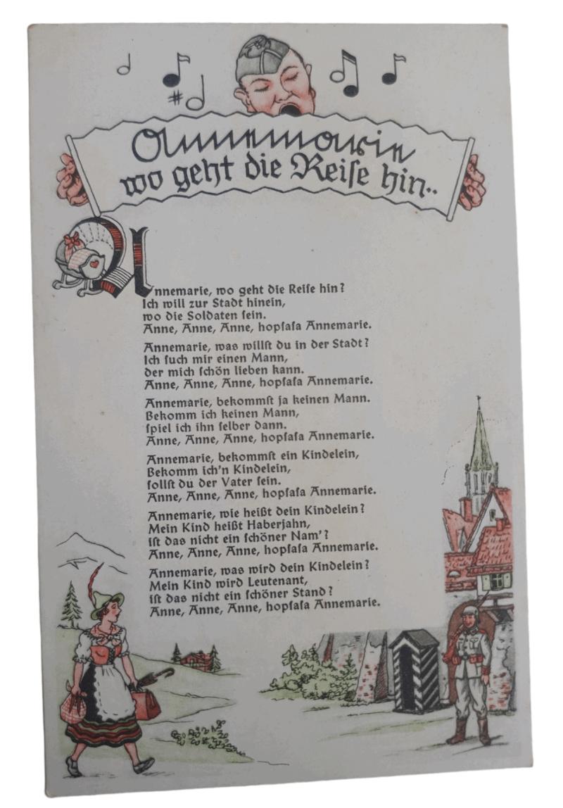 a german pre-war drawn post card