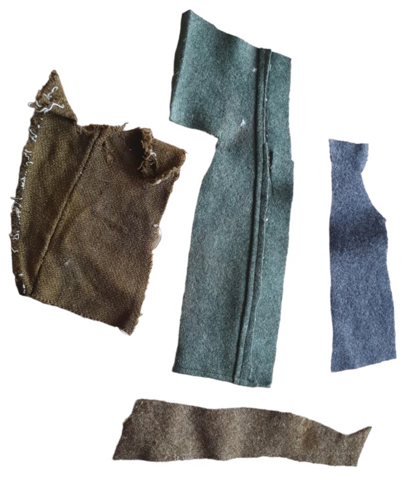 4 pieces German WW2 pieces of fabric in beautiful condition