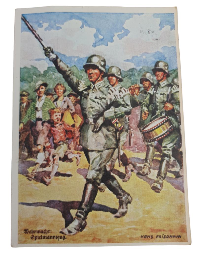 a german pre-war drawn post card