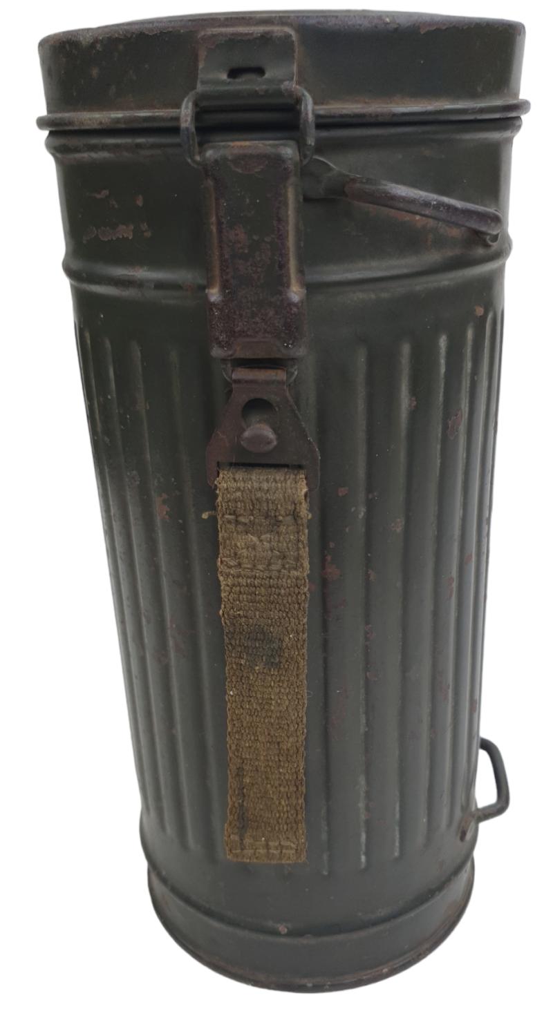 A wehrmacht empty gasmask cannister
