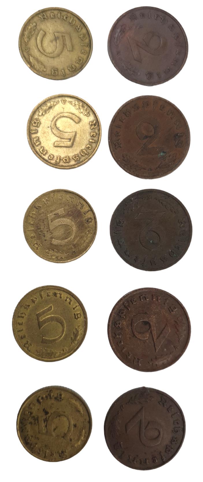 10 German WW2 coins