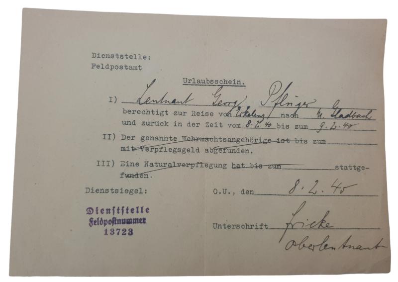 a ww2 german a wehrmacht travel document