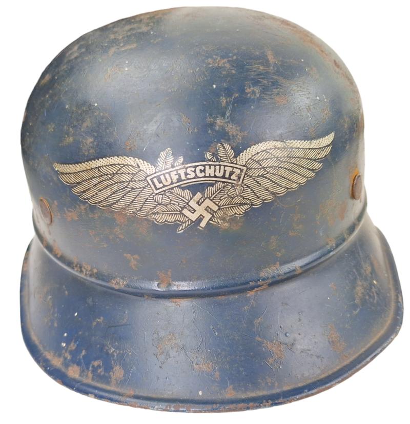 A german  luftschutz helmet.