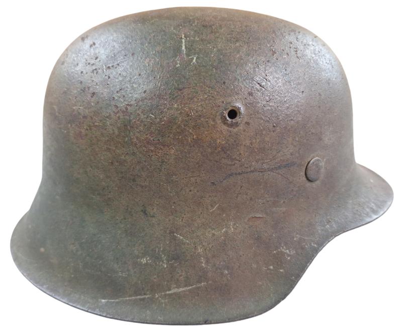 a german ww2 m42 normandy camoflage helmet